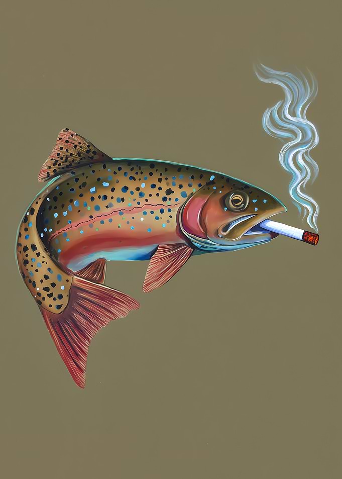 Fish Smoking a Cigarette
