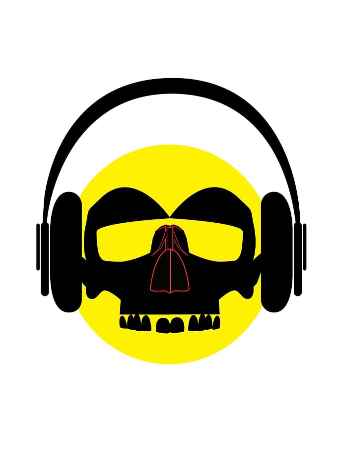 DJ Skull with Headphones and the Sun