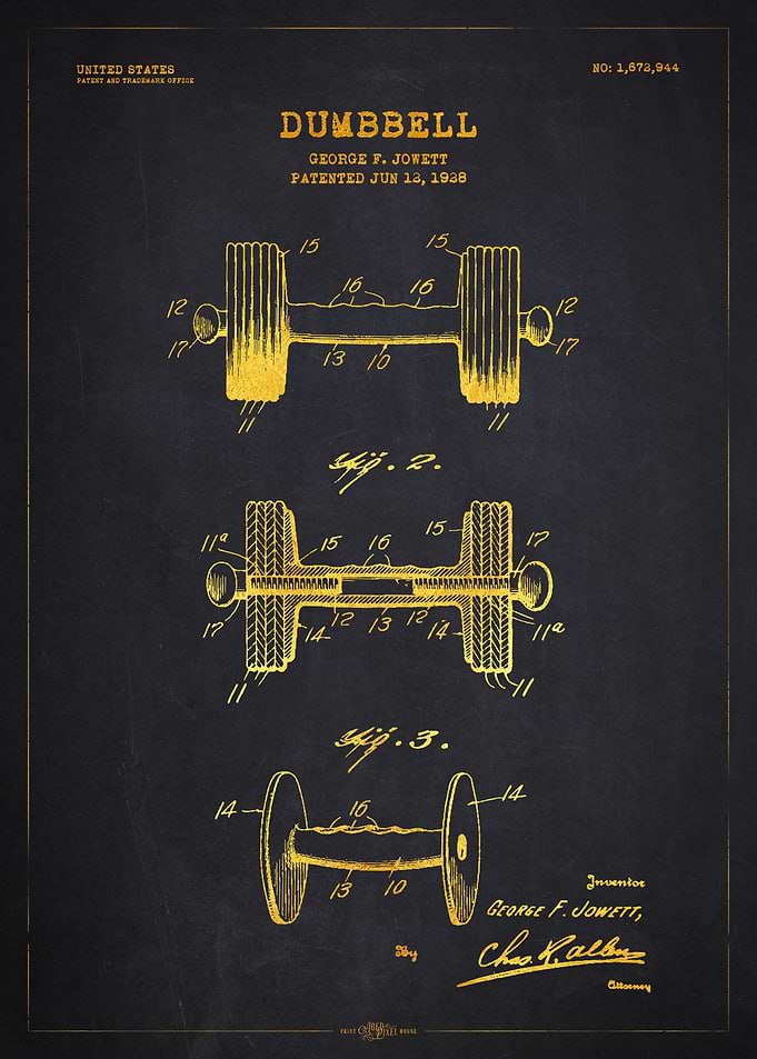 1928 Dumbbell Patent Gold