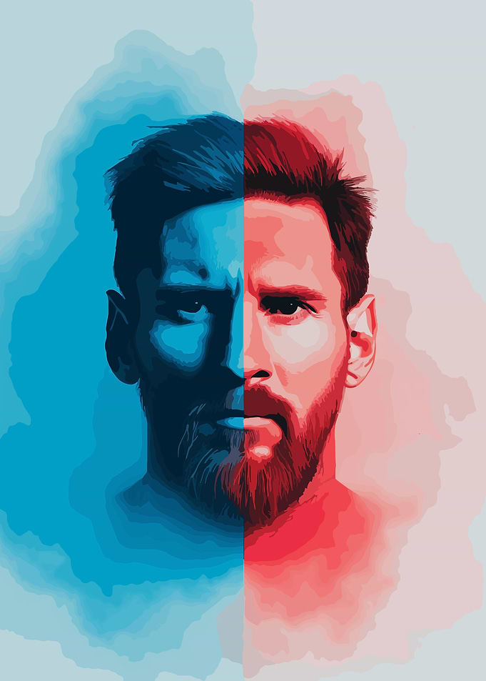 Lionel Messi Split Portrait