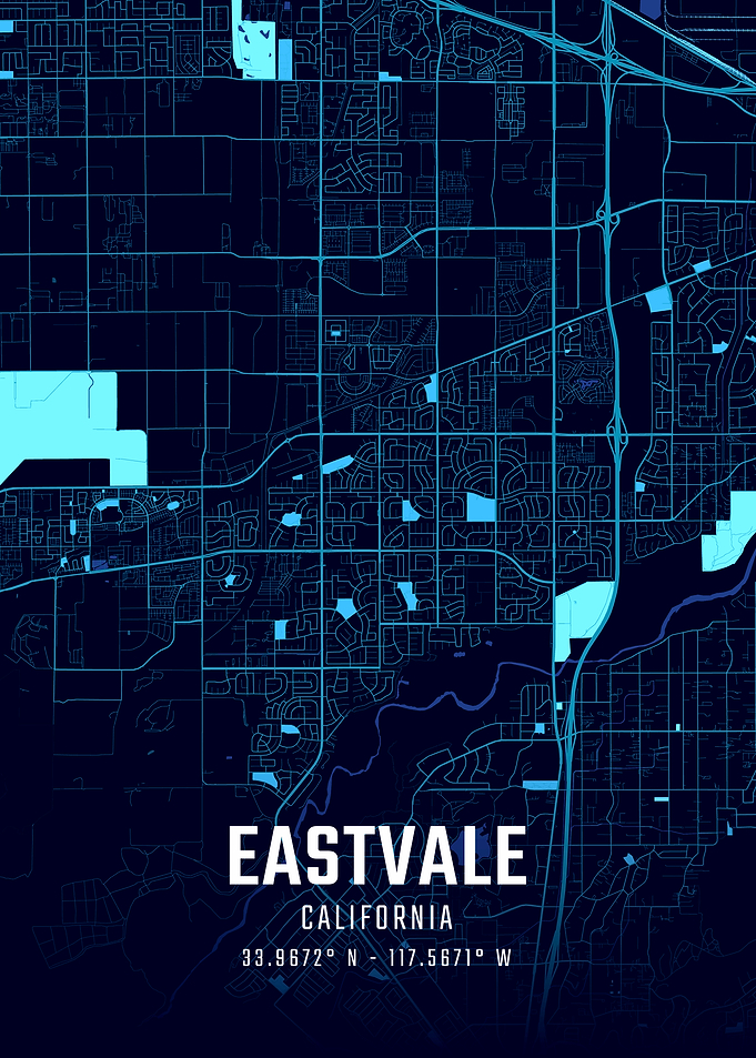 Eastvale California Midnight City Map
