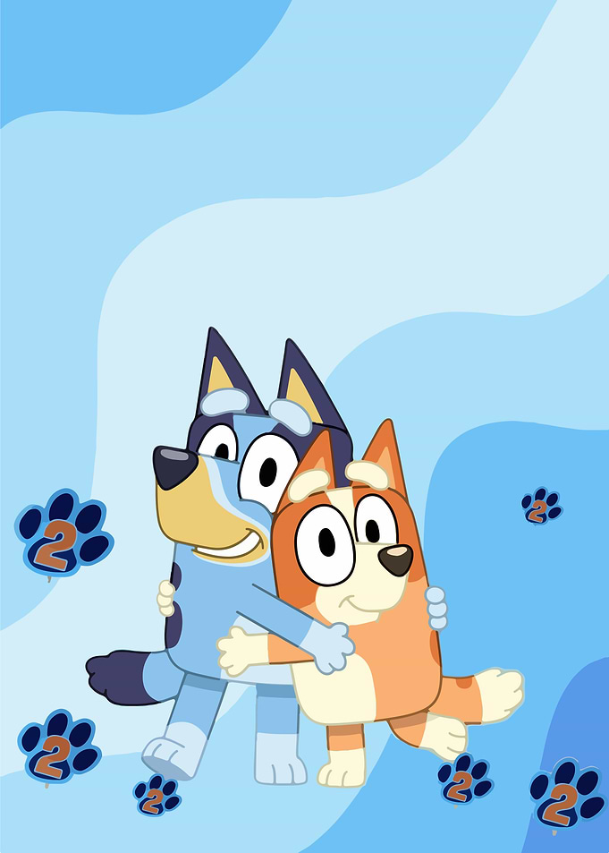 Bluey and Bingo Hugging