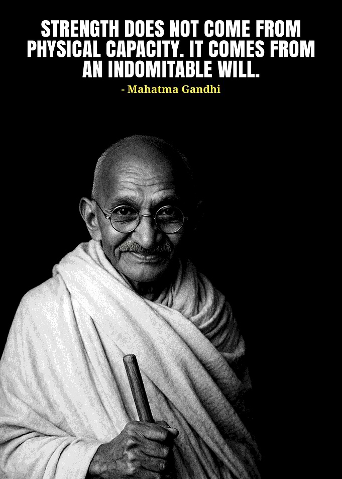 Mahatma Gandhi quote about strength