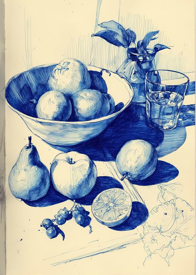 Still Life Fruit Sketch
