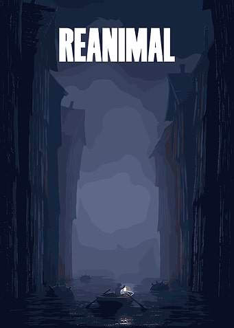 Reanimal poster with boat in dark water