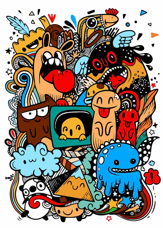 Whimsical Doodle Monsters and Creatures