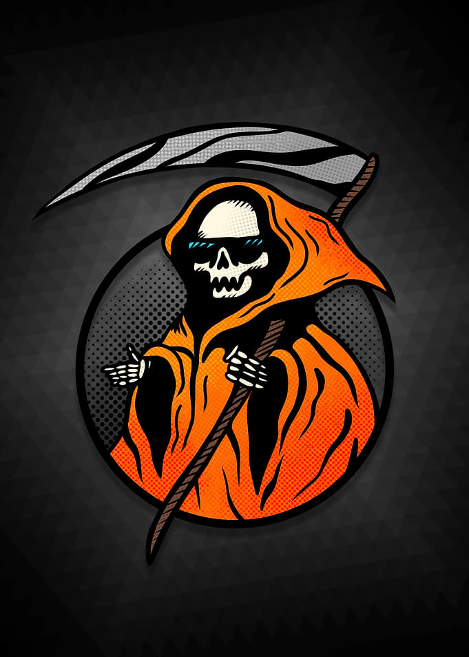 Grim Reaper with Sunglasses and Scythe