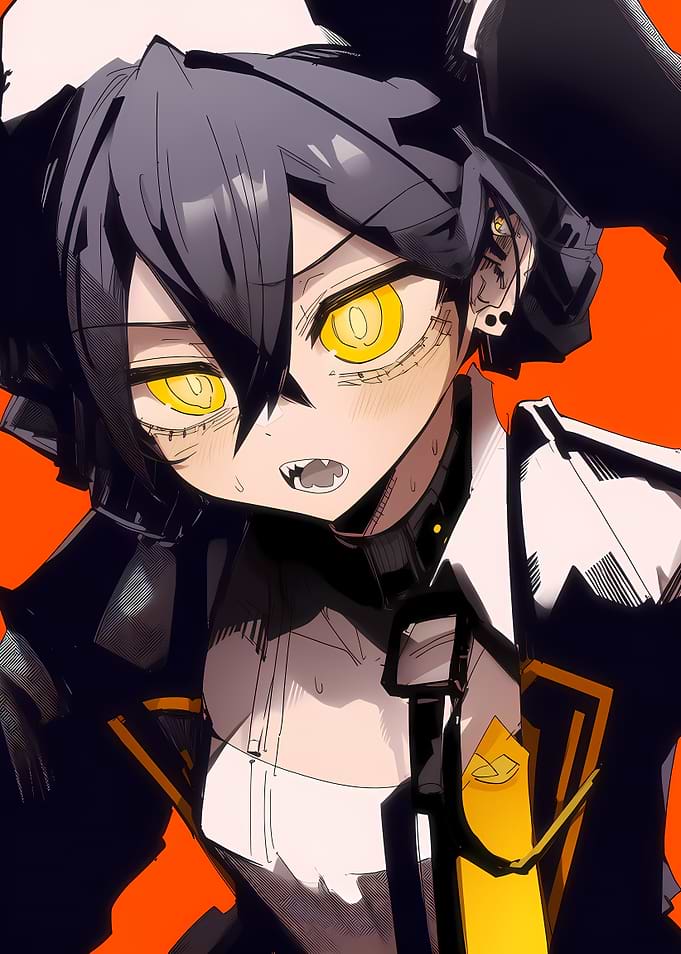 Anime Girl with Yellow Eyes