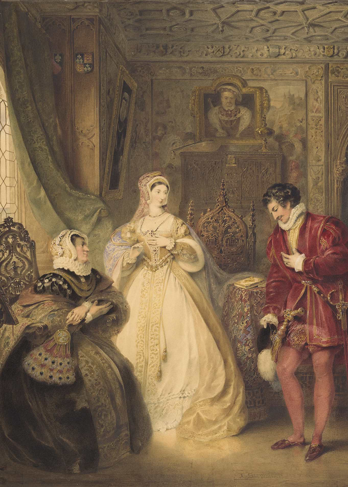 Tudor Court Scene with Royal Figures