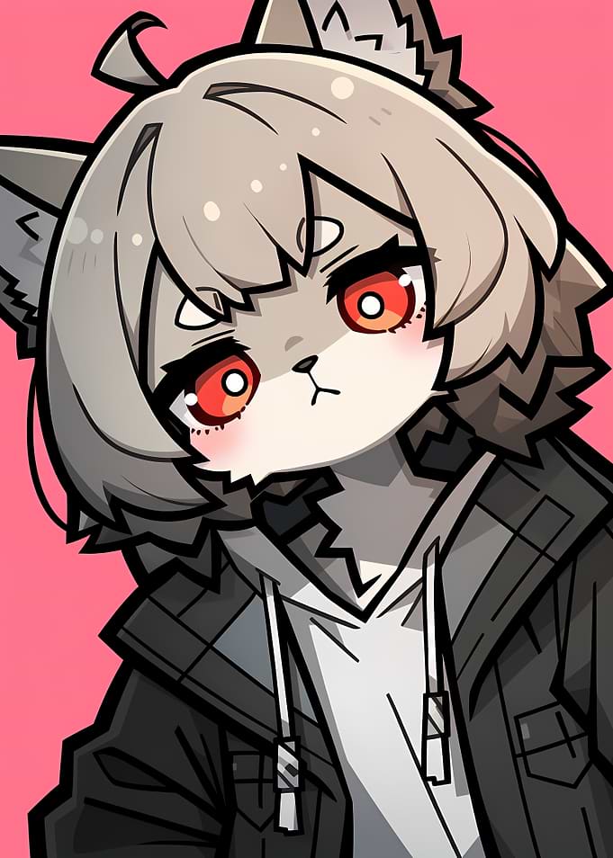 Anime Wolf Character Portrait