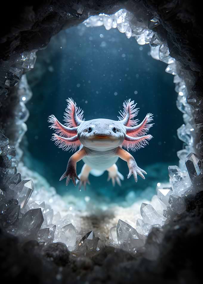 Axolotl in Crystal Cave