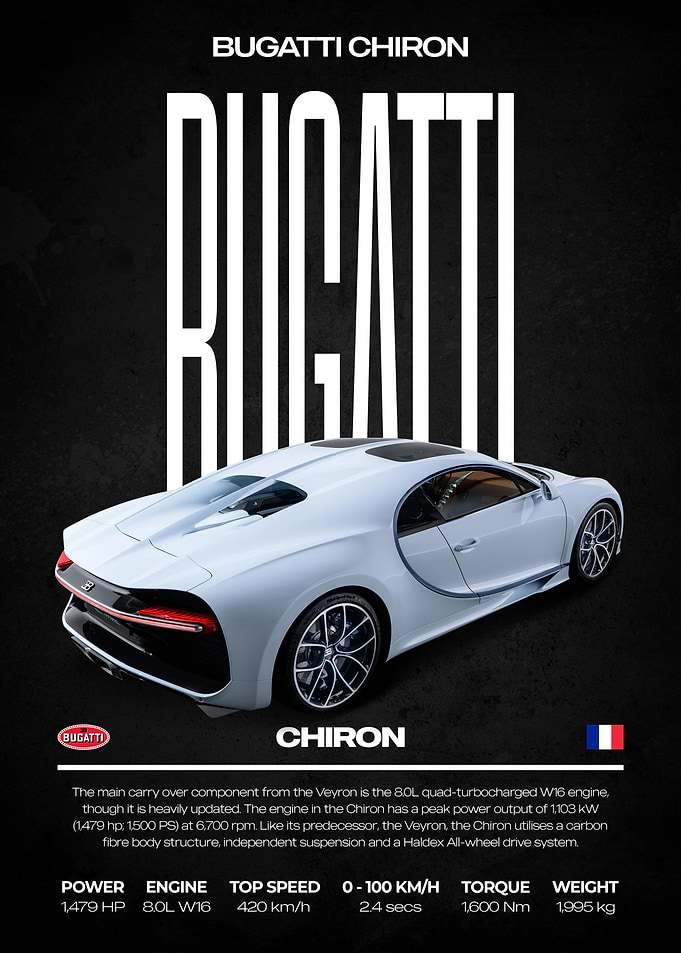 Bugatti Chiron Poster