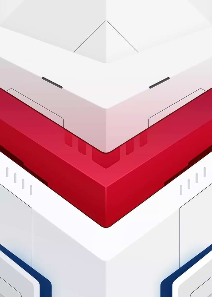 Abstract Geometric Red and White Design