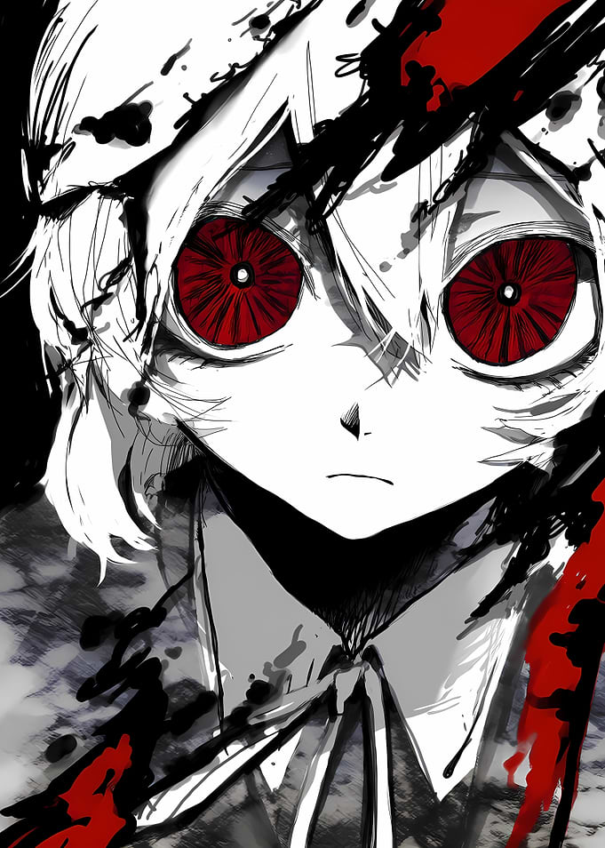Anime Character with Red Eyes