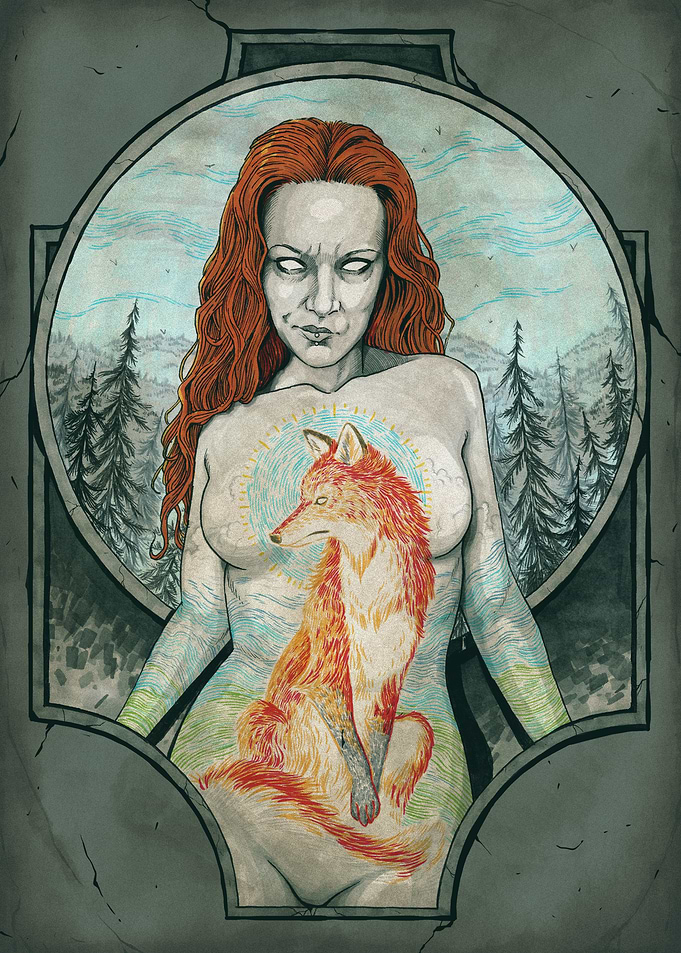 Woman with Fox Spirit