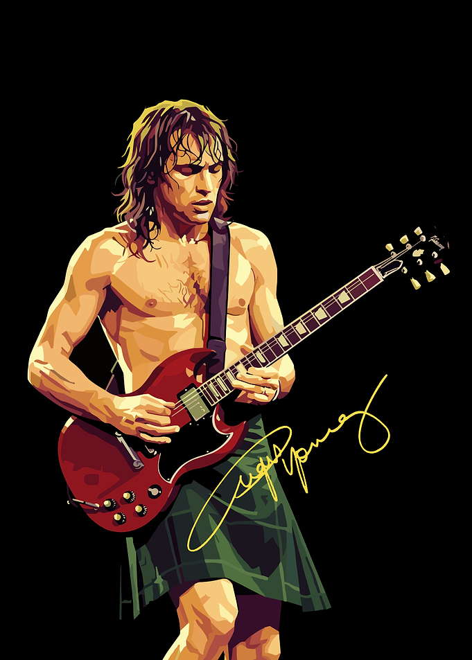 Angus Young Playing Guitar