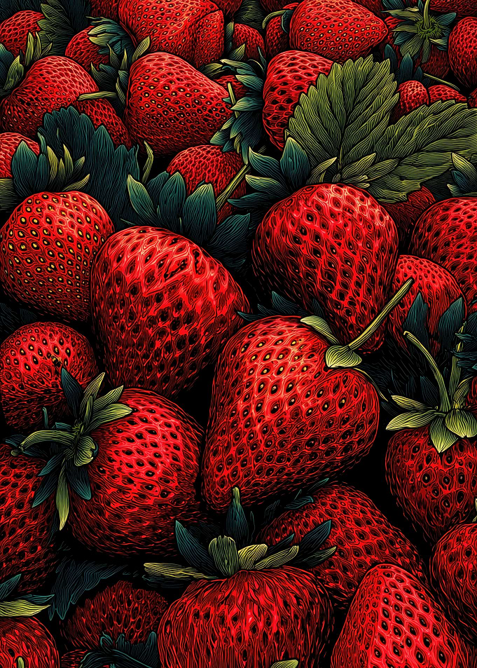 Close-up of Ripe Strawberries