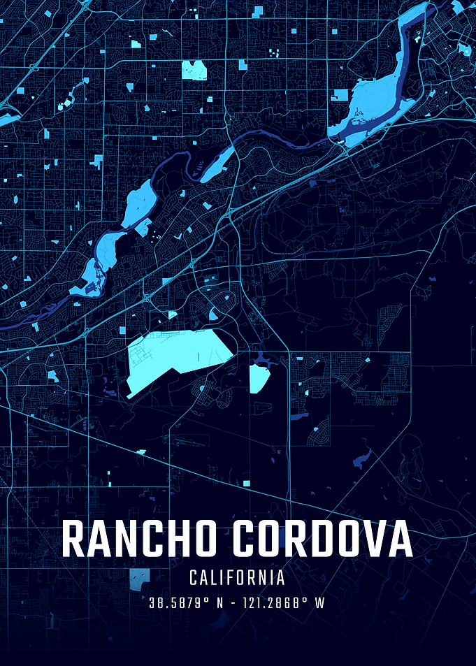Rancho Cordova California Midnight City Map