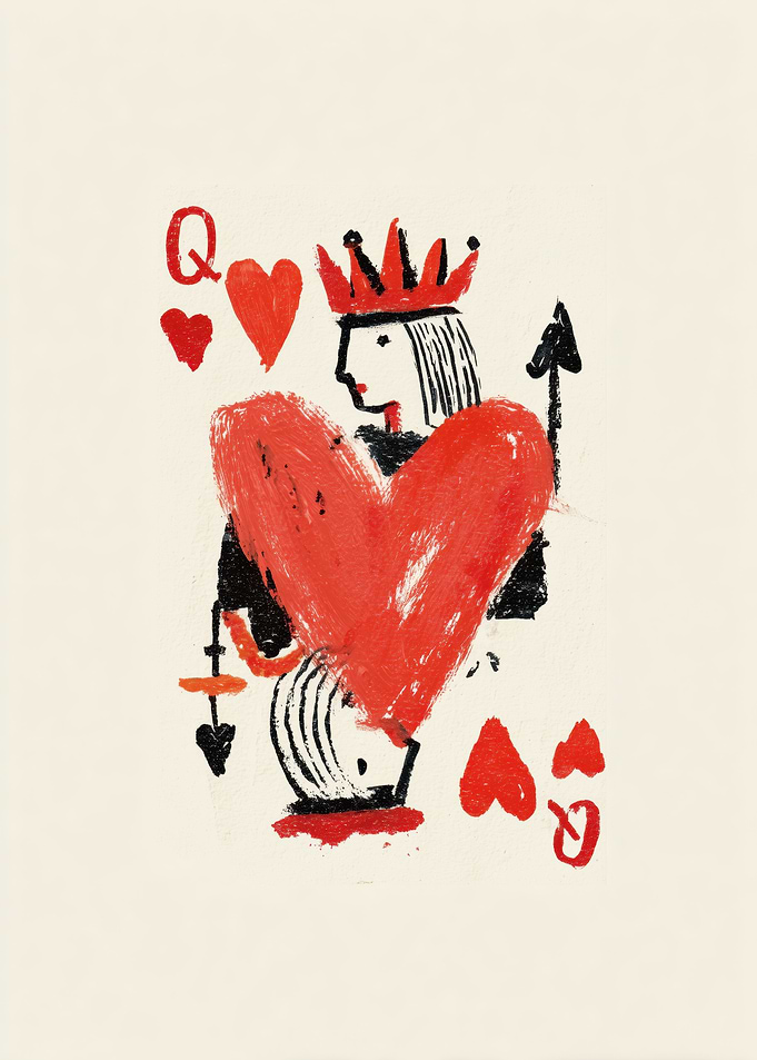 Queen of Hearts Card Art