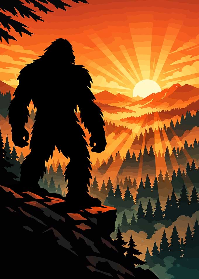 Bigfoot Silhouette at Sunset