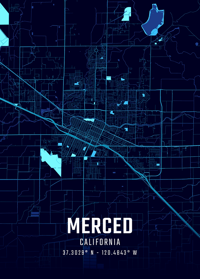 Merced California Midnight City Map
