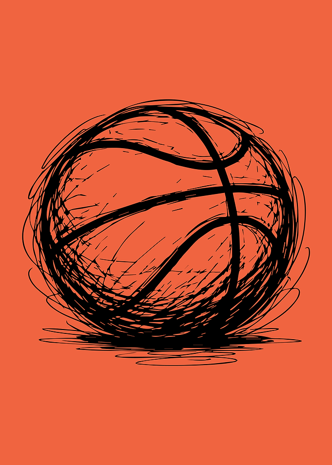 Scribbled Basketball Illustration