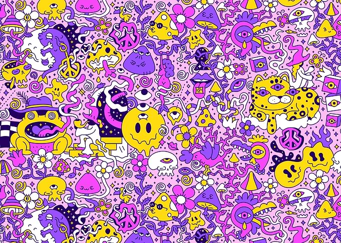 Psychedelic Doodle Art Pattern