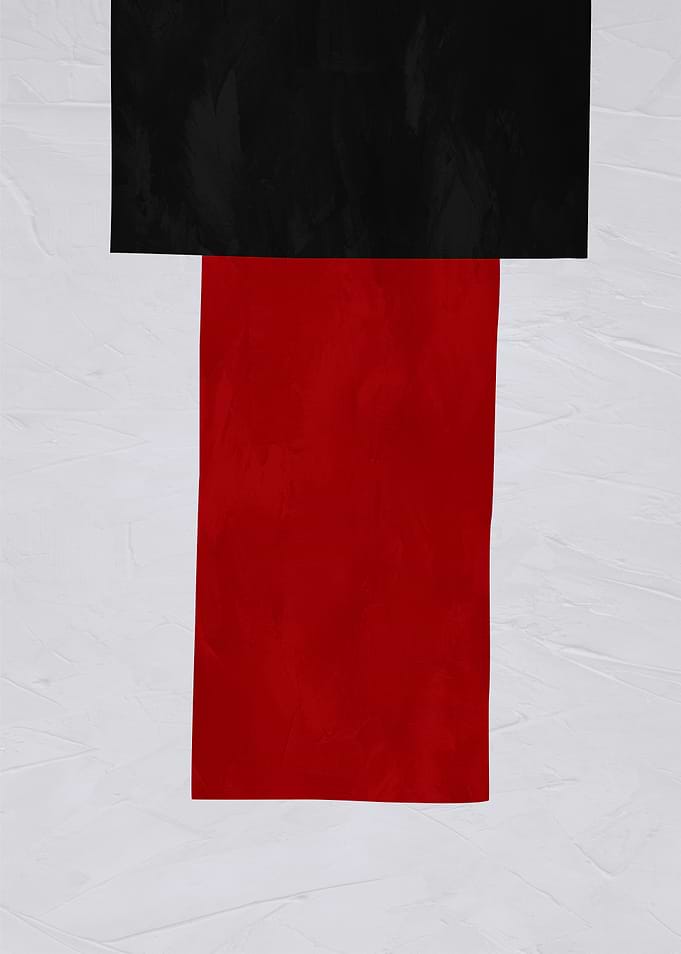 Abstract Red and Black Geometric Design