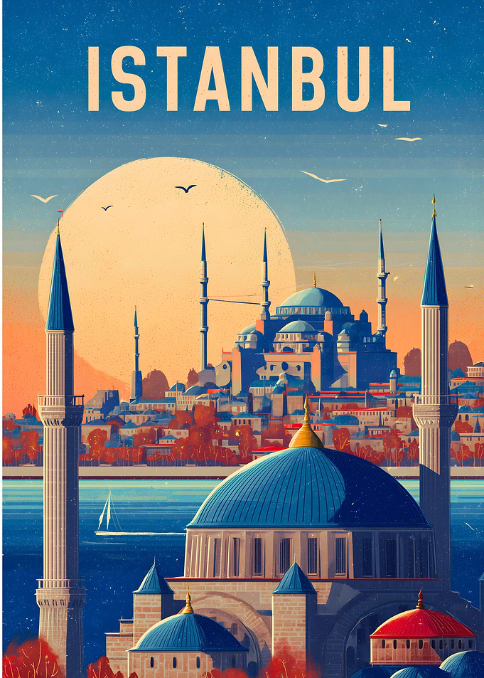 Istanbul Cityscape with Mosques