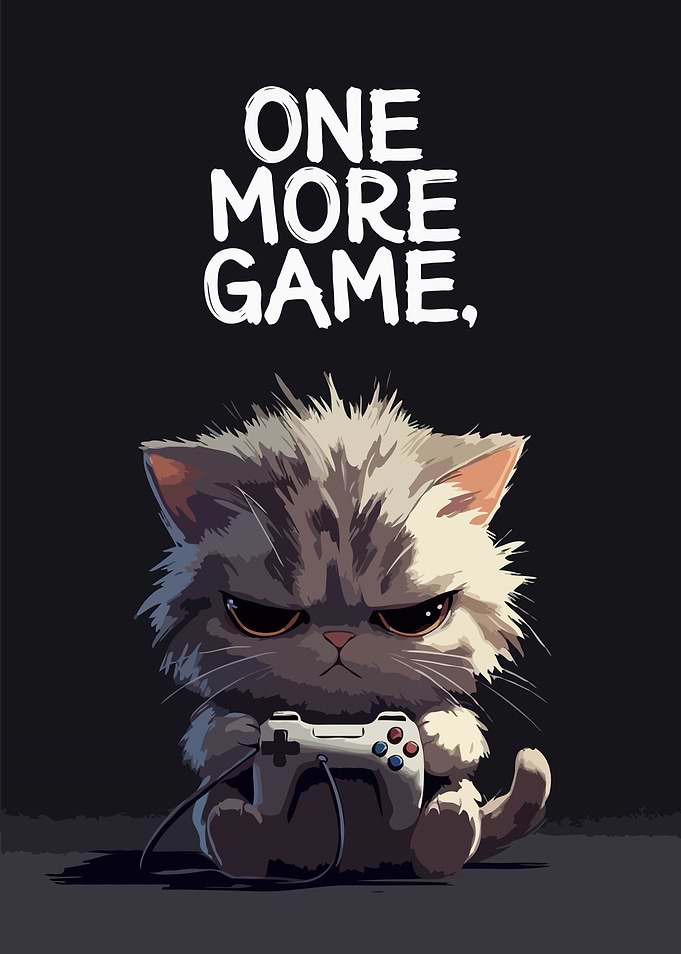 Grumpy Cat Gamer One More Game