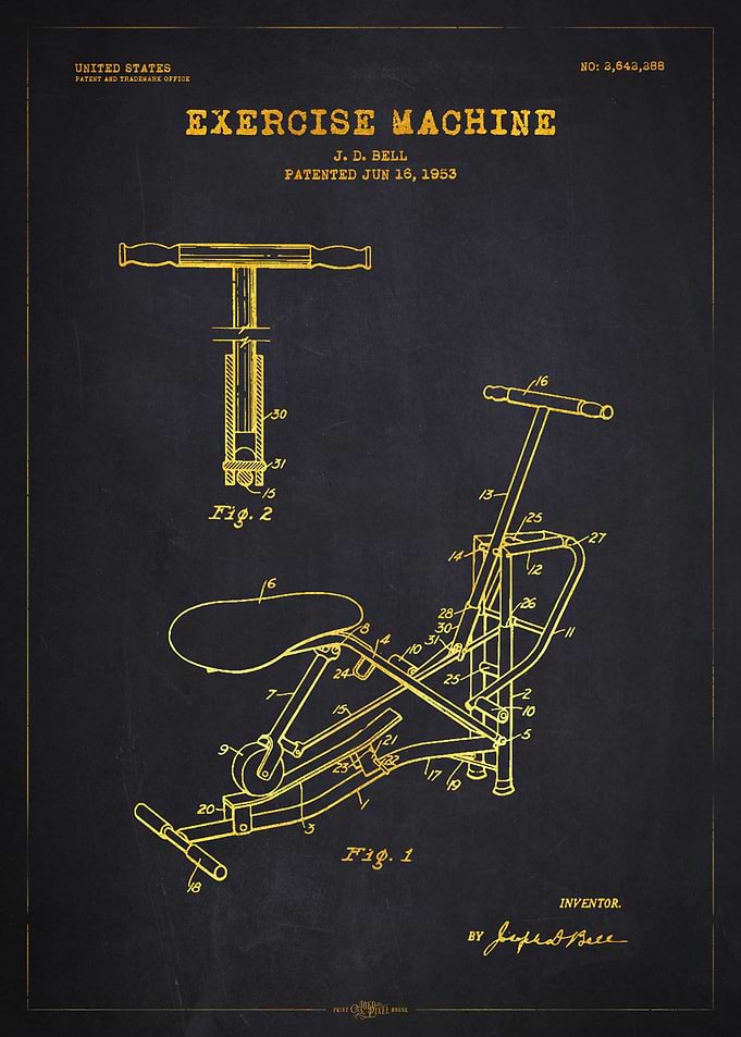 1953 Exercise Machine Patent Gold
