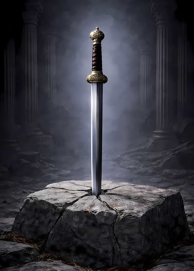 Roman Gladius in a Stone