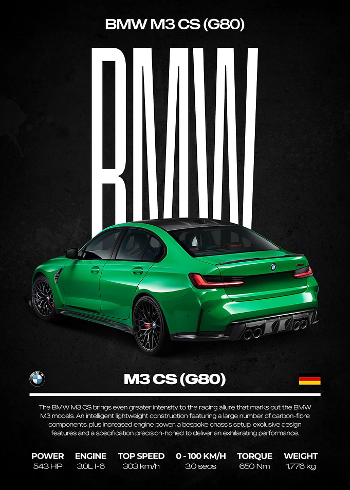 BMW M3 CS (G80) Poster