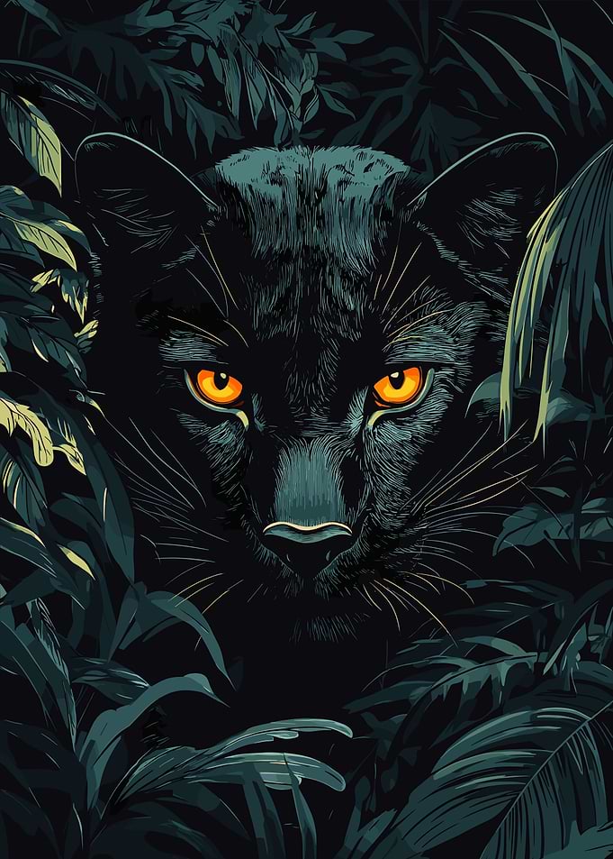 Black Panther in the Jungle