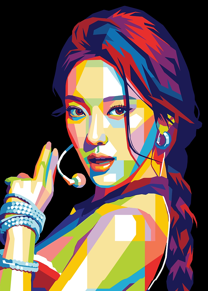 Nining Colorful Pop Art Portrait of a Woman
