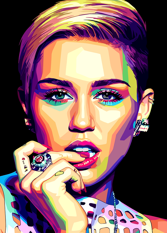 Miley Cyrus Pop Art Portrait