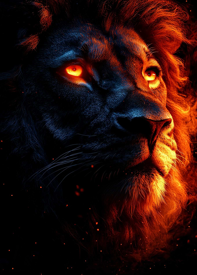Fiery Lion Portrait