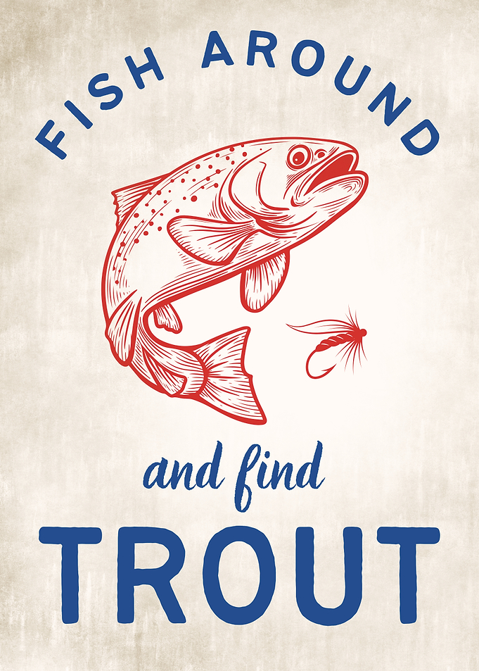 Trout Fishing Fish Fisherman Fly Fishing Art
