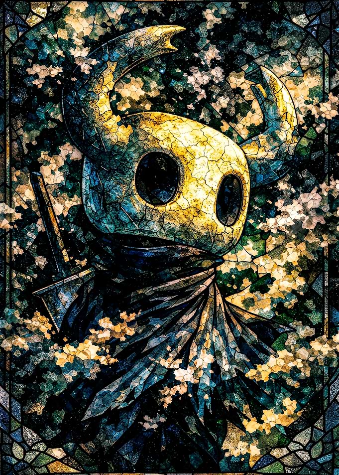 The Knight in Stained Glass Style