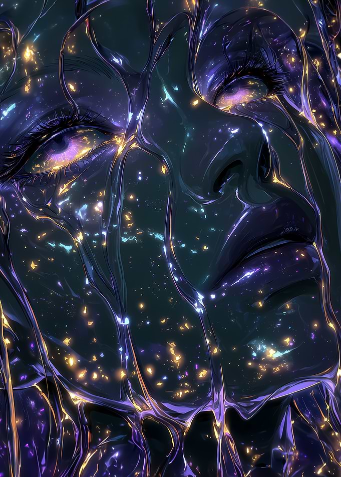 Cosmic Face with Liquid Metal
