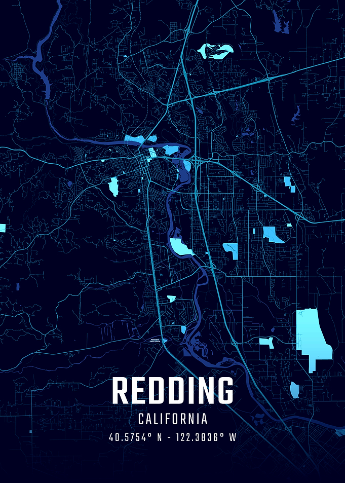 Redding California Midnight City Map