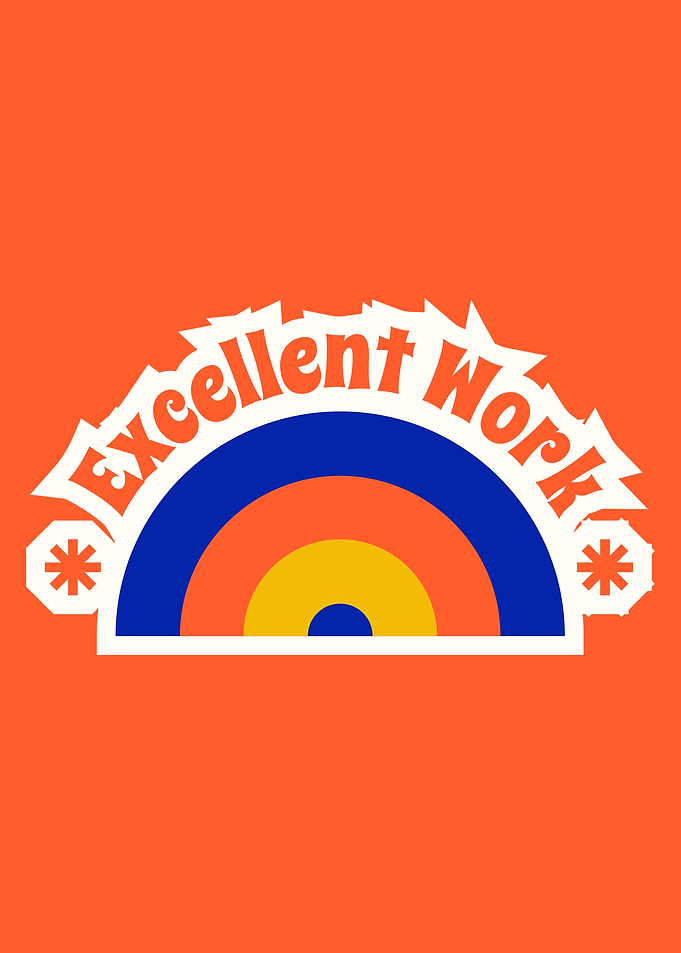 Excellent Work Rainbow Graphic