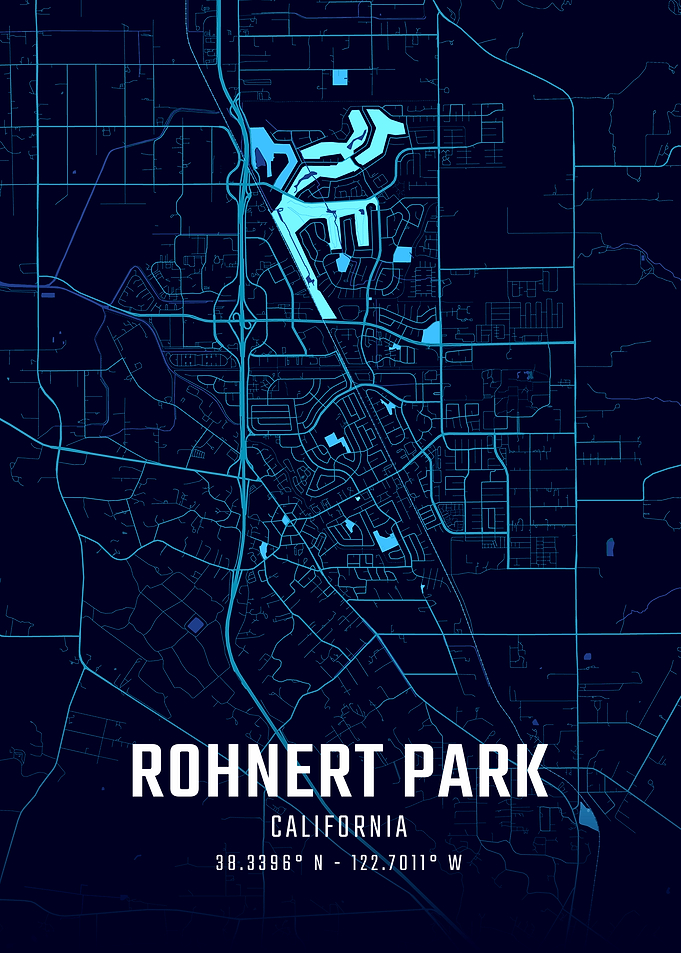 Rohnert Park California Midnight City Map