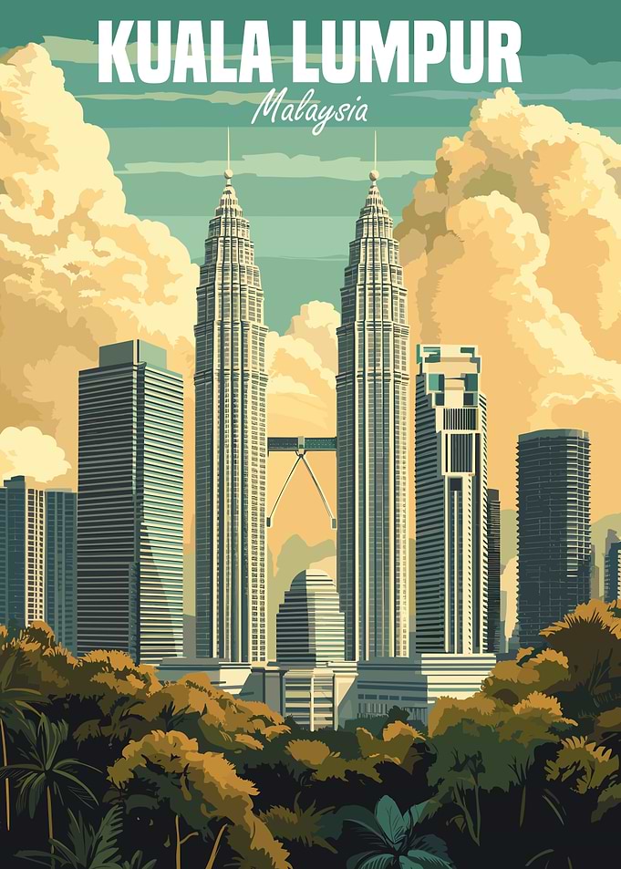 Kuala Lumpur Travel Poster