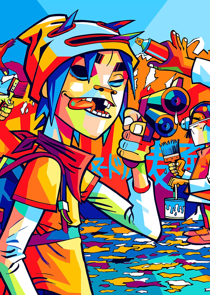 Gorillaz 2-D Pop Art Style