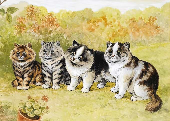 Four Kittens in a Garden