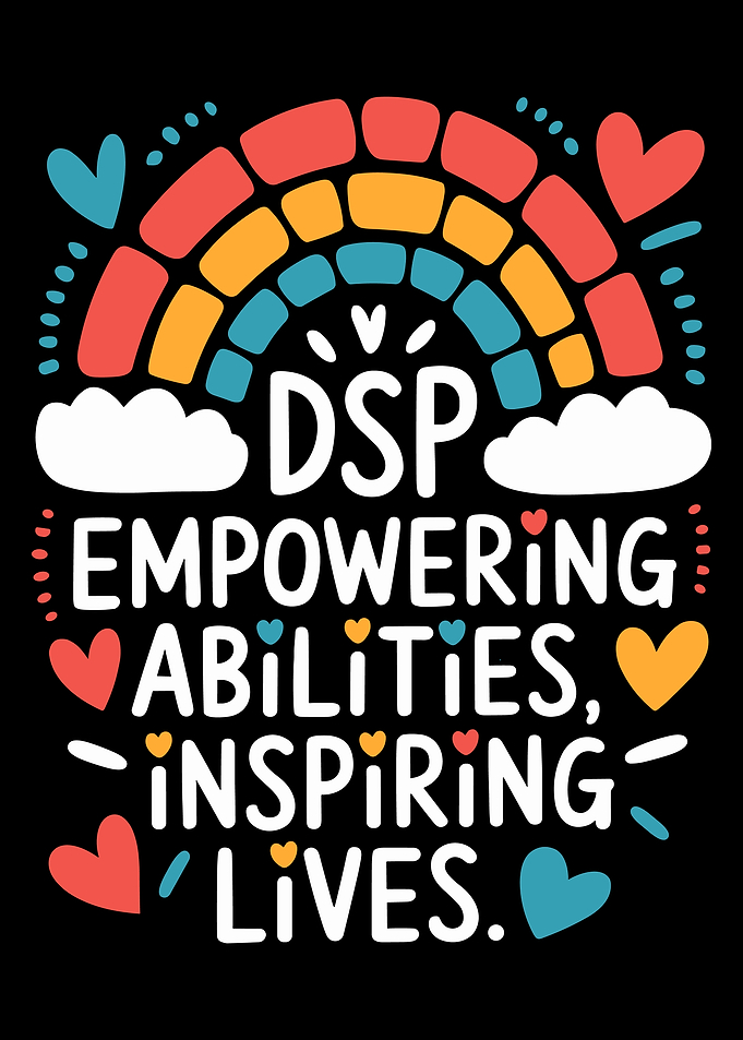 DSP Empowering Abilities Poster, Inspirational Rainbow Wall Art, Caregiver Appreciation Print
