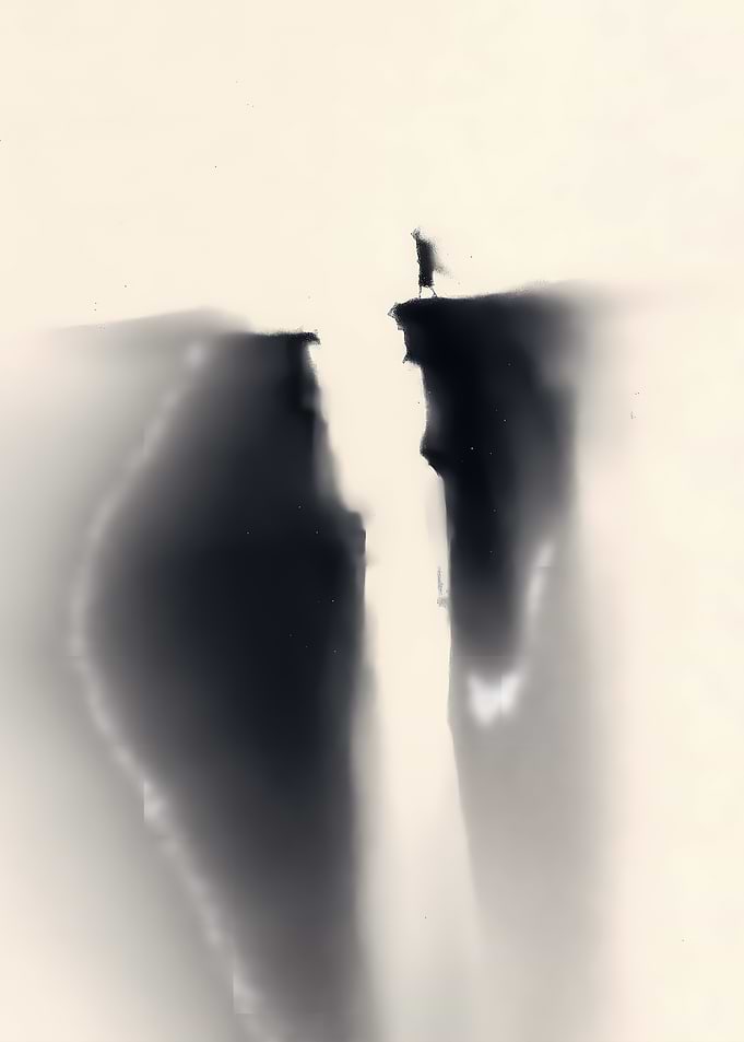 Figure on a Cliff Edge