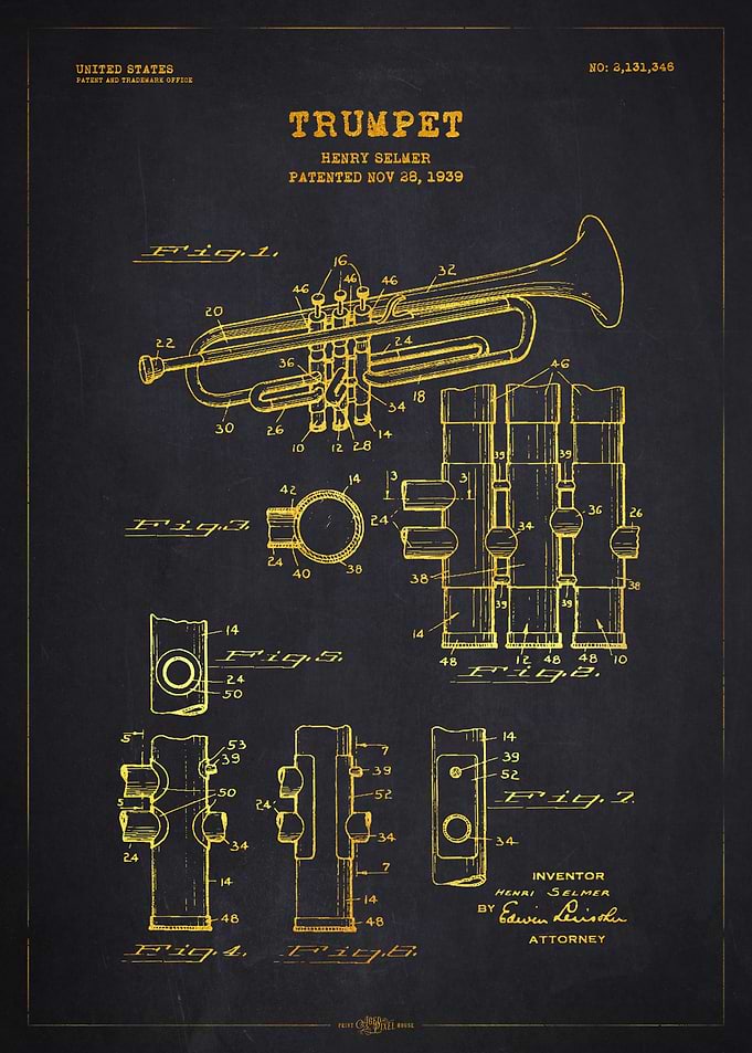 1939 Trumpet Patent Gold