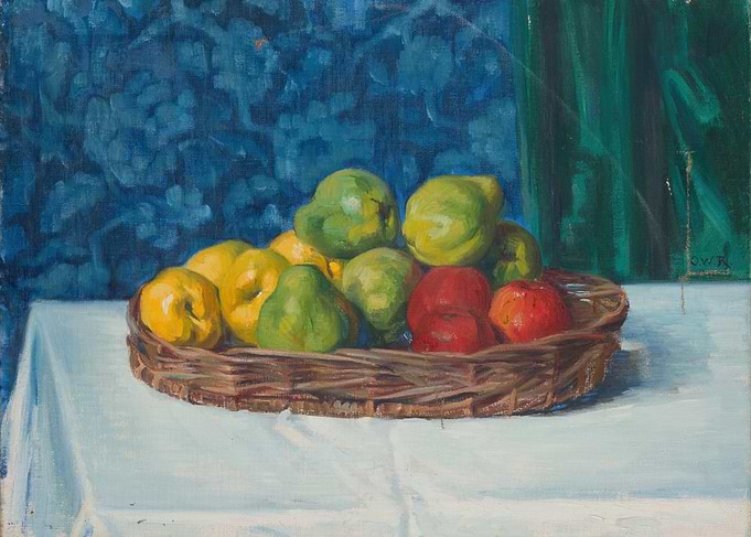 Still Life Fruit Basket Painting